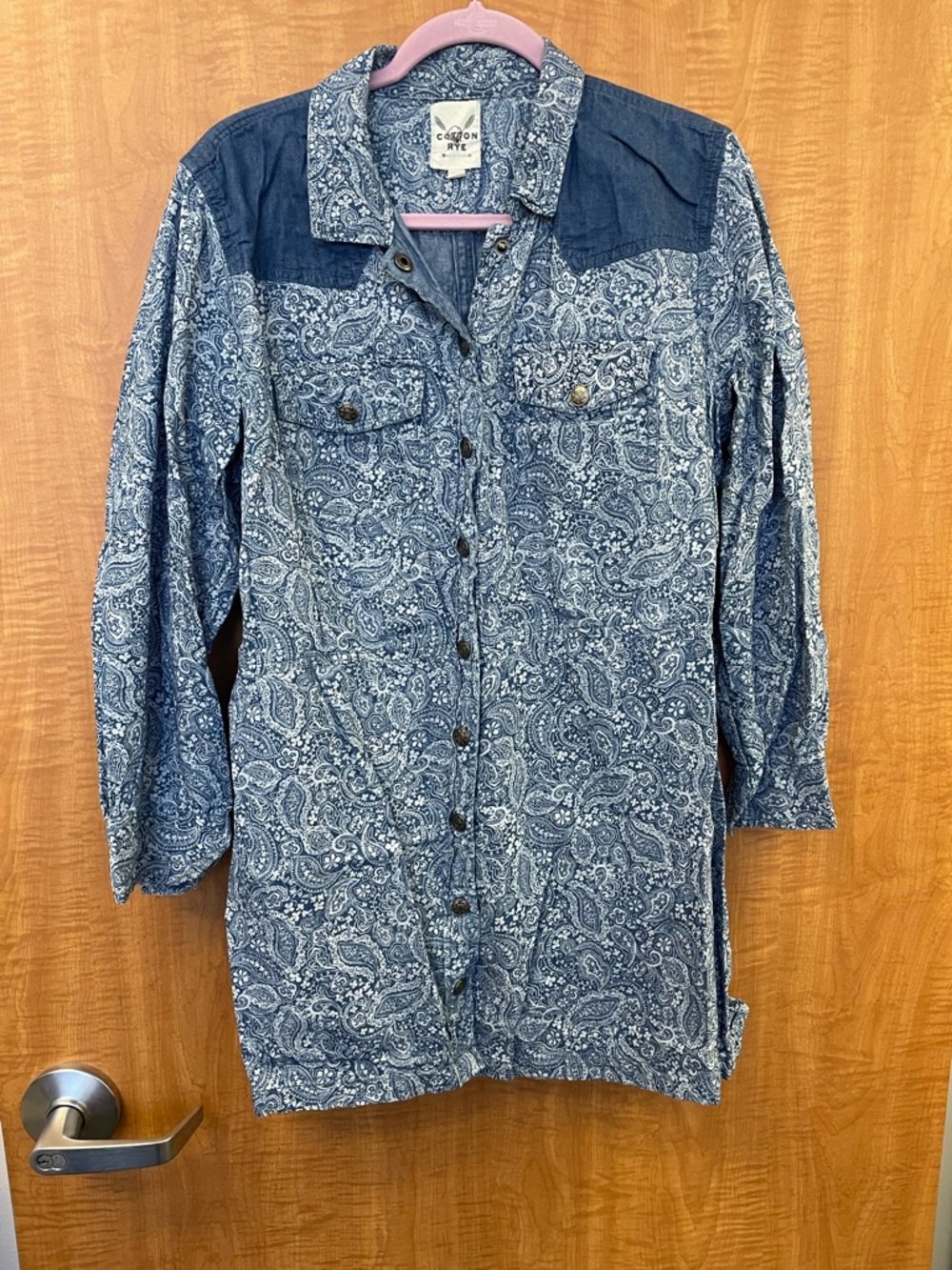 Cotton & Rye Paisley Button-Up Shirt or Mini-Dress